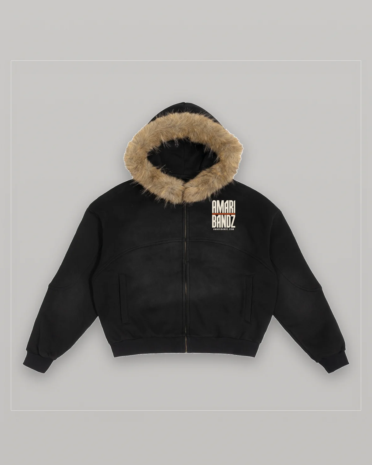CROWNLESS Fur Hoodie — front