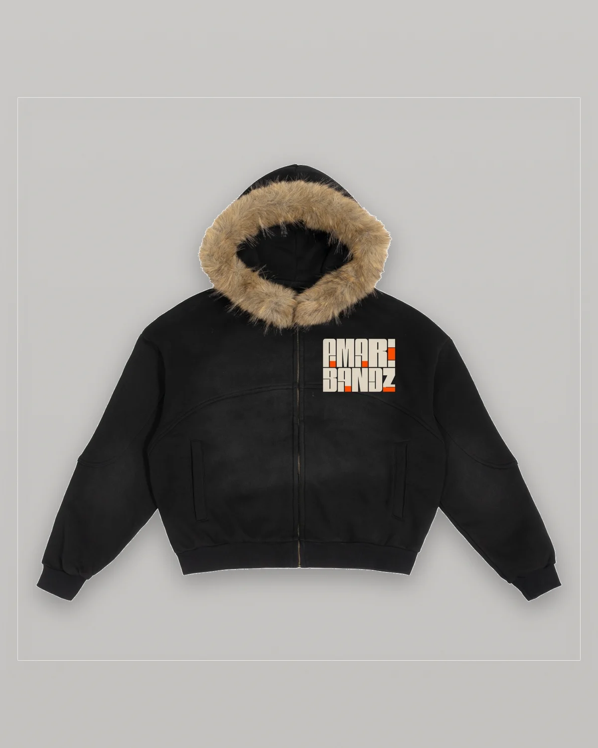 AMARI BANDZ Modular Fur Hoodie — back