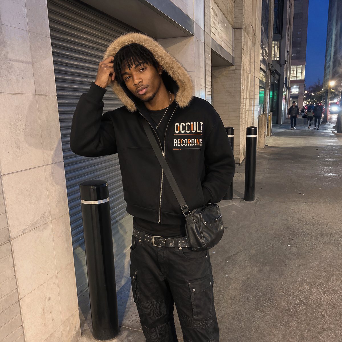 OCCULT RECORDINGS Modular Fur Hoodie